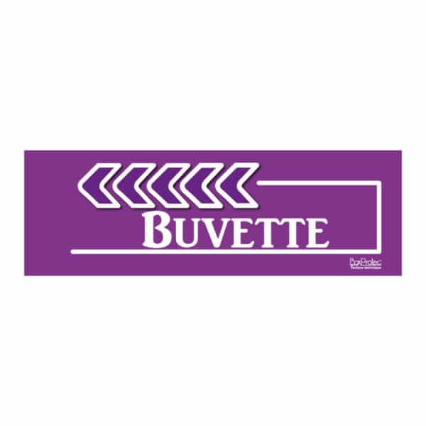 Flèche "Buvette" - violet - gauche Flèche "Buvette" - violet - gauche