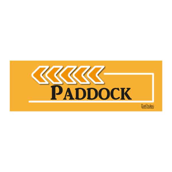 Flèche "Paddock" - orange - gauche