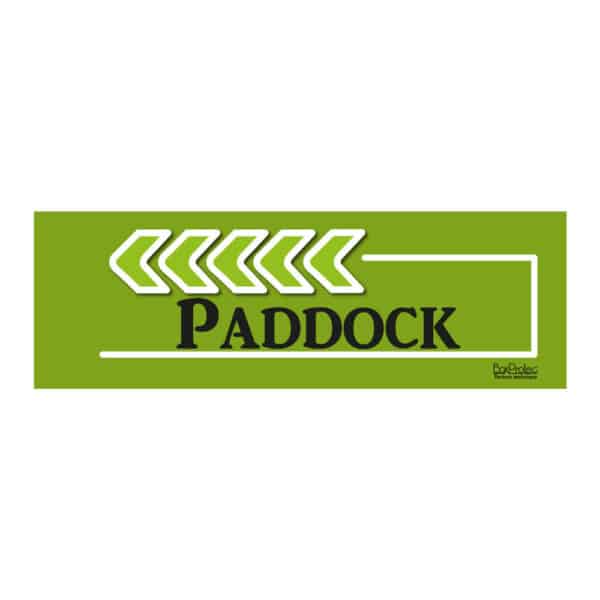 Flèche "Paddock" - vert - gauche Flèche "Paddock" - vert - gauche