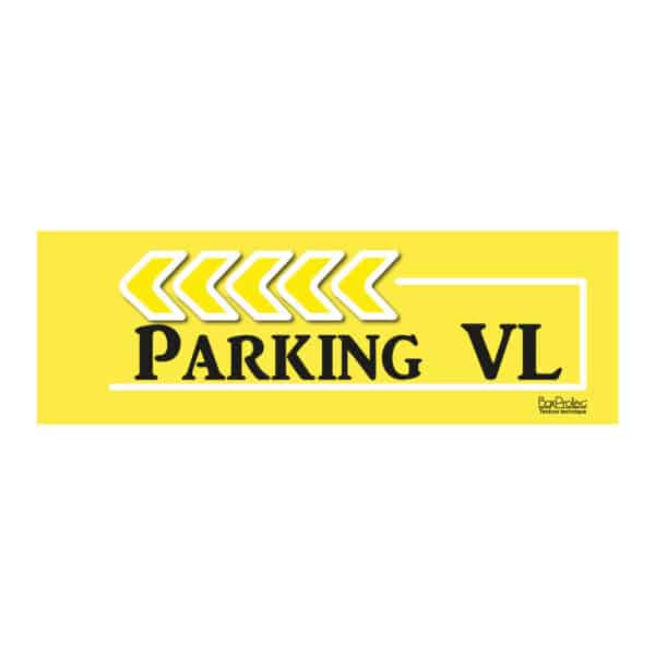 Flèche "Parking véhicule léger" - jaune - gauche