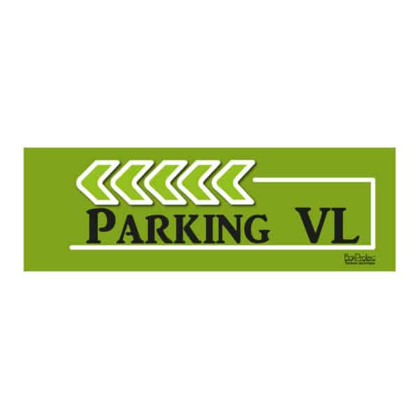 Flèche "Parking véhicule léger" - vert - gauche