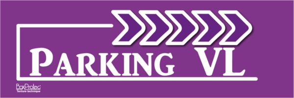 panneau signalétique d'écurie parking véhicule léger violet fléchage boxprotec