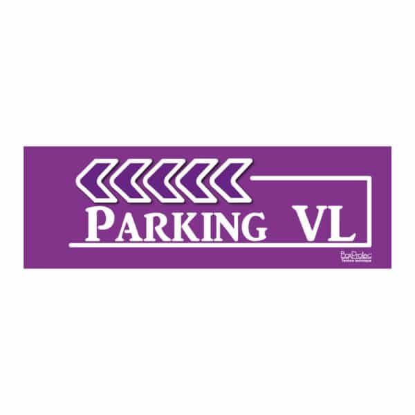 Flèche "Parking véhicule léger" - violet - gauche