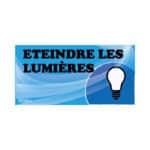 Panneau "Éteindre les lumières" - Bleu