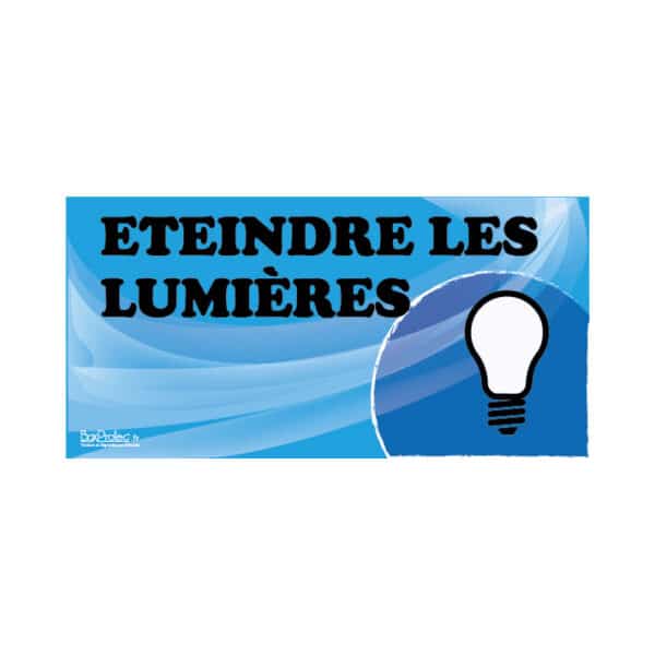 Panneau "Éteindre les lumières" - Bleu