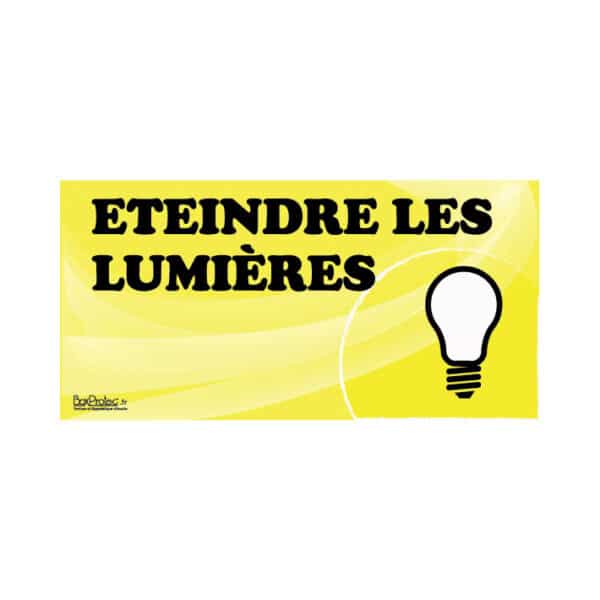 Panneau "Éteindre les lumières" - Jaune