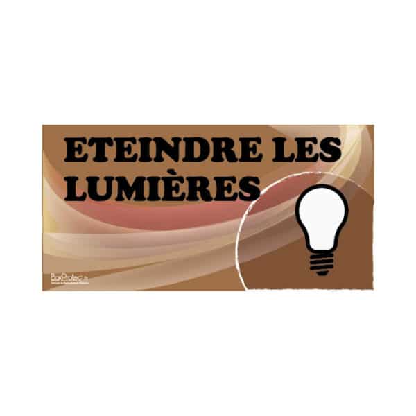 Panneau "Éteindre les lumières" - Marron