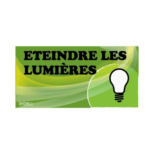 Panneau "Éteindre les lumières" - Vert