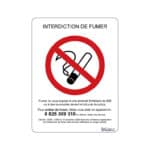 Panneau légal "Interdit de fumer" - amende