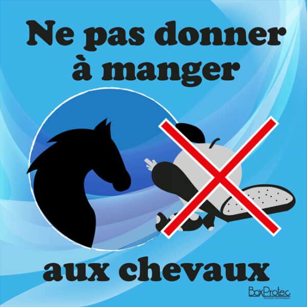 Panneau "Ne pas donner à manger aux chevaux" - Bleu