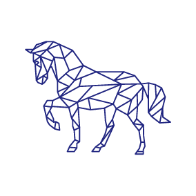 stickers mural cheval bleu décoration intérieur modèle 03