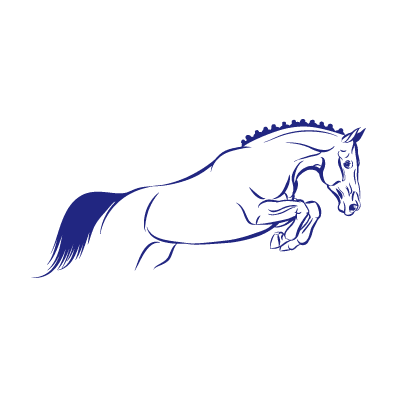 autocollant décoration cheval bleu