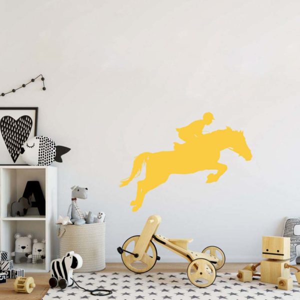 stickers décoration équitation jaune