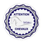 Autocollant "Attention Chevaux" - Rond
