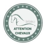 Autocollant "Attention Chevaux" - Rond