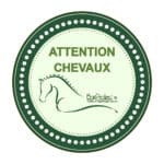 Autocollant "Attention Chevaux" - Rond