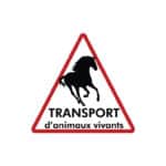 Autocollants triangle "Attention transport animaux vivants"