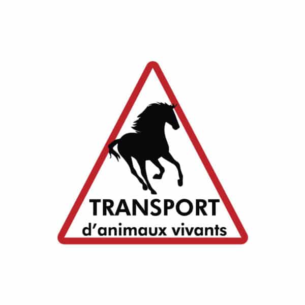 Autocollants triangle "Attention transport animaux vivants"