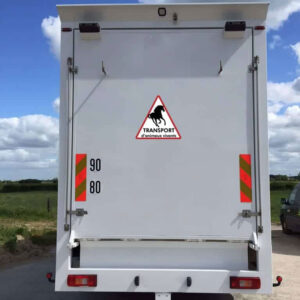 Autocollants triangle "Attention transport animaux vivants"