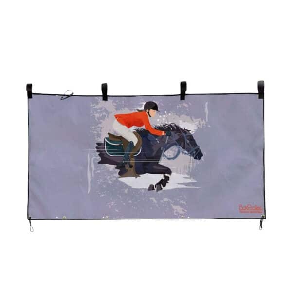 Tenture de box dessin de cavalière Tenture de box dessin de cavalière