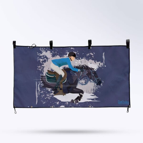 Tenture de box dessin de cavalier Tenture de box dessin de cavalier