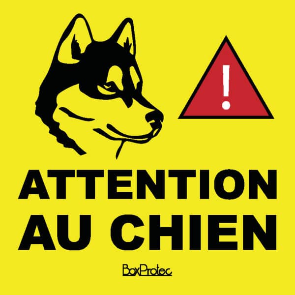 Panneau “Attention au chien" - jaune
