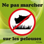 Panneau "Ne pas marcher sur les pelouses" - vert