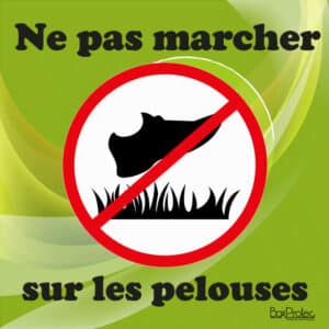 Panneau "Ne pas marcher sur les pelouses" - vert