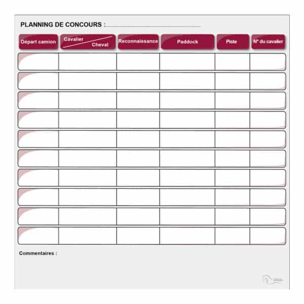 Planning de concours - Bordeaux Planning de concours - Bordeaux