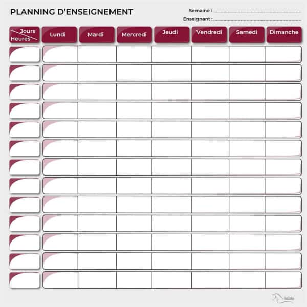 Planning d’enseignement semaine - Bordeaux