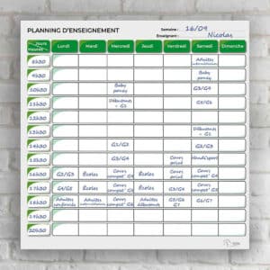 Planning d’enseignement semaine - Vert