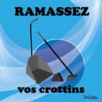 Panneau "Ramassez vos crottins" - Bleu