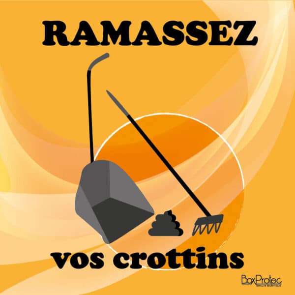 Panneau "Ramassez vos crottins" - Orange