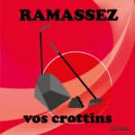 Panneau "Ramassez vos crottins" - Rouge