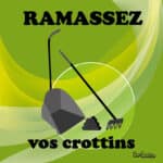Panneau "Ramassez vos crottins" - Vert