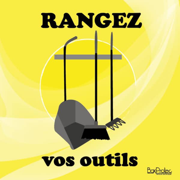 Panneau "Rangez vos outils" - Jaune