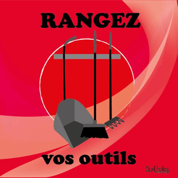 Panneau "Rangez vos outils" - Rouge