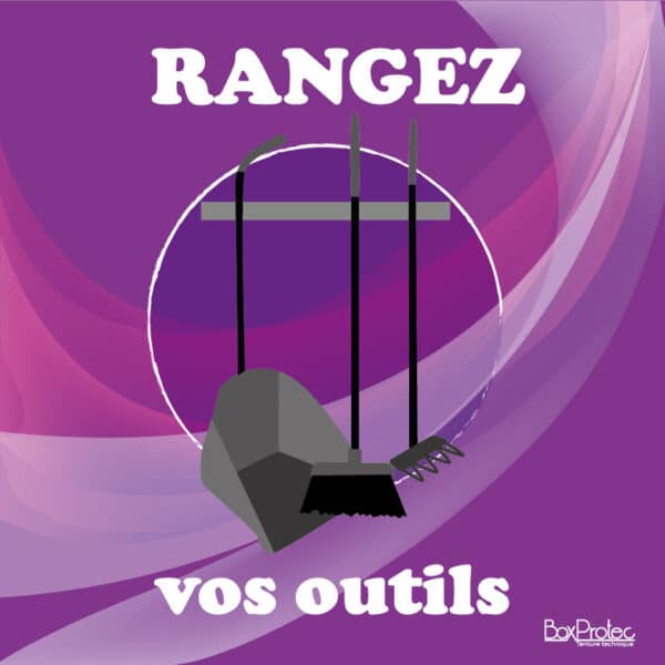 Panneau "Rangez vos outils" - Violet