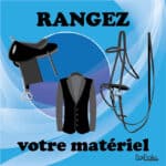 Panneau rangez votre matériel d'équitation - Bleu