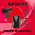 Panneau rangez votre matériel d'équitation - Rouge