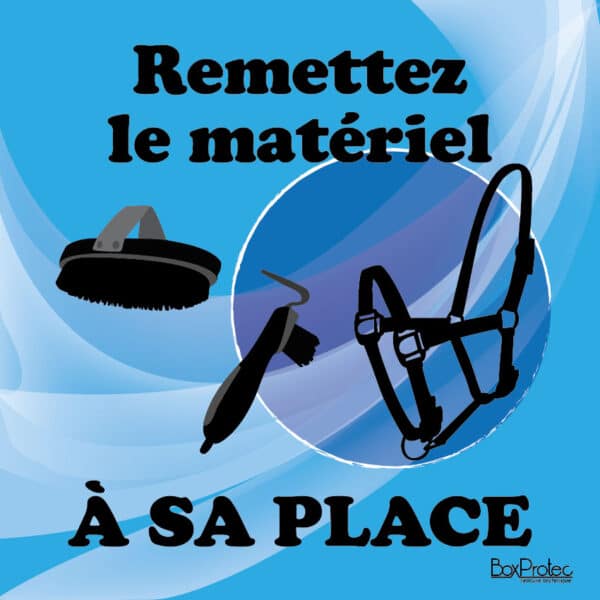 Panneau "Remettre le matériel à sa place" - Bleu