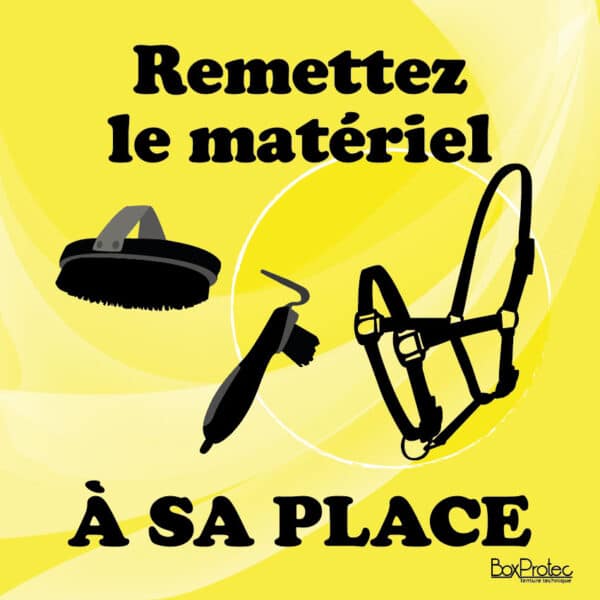 Panneau "Remettre le matériel à sa place" - Jaune