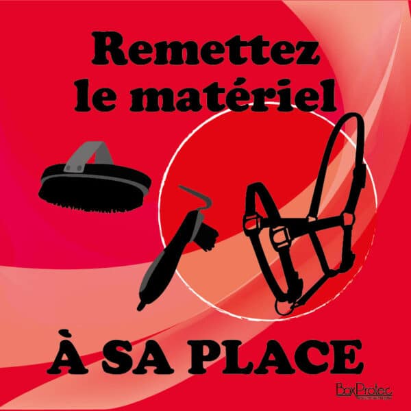 Panneau "Remettre le matériel à sa place" - Rouge