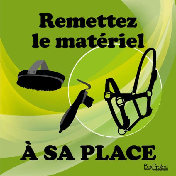 Panneau "Remettre le matériel à sa place" - Vert