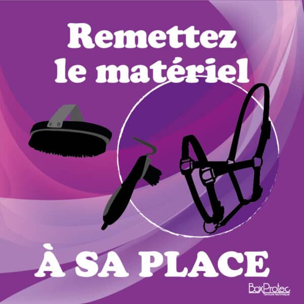 Panneau "Remettre le matériel à sa place" - Violet