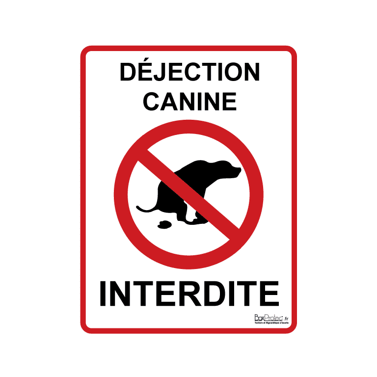 panneau déjection canine interdite