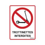 Panneau "Trottinettes interdites"