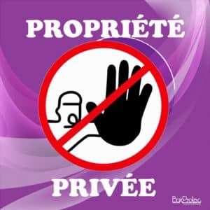 Panneau "Propriété privée" - violet