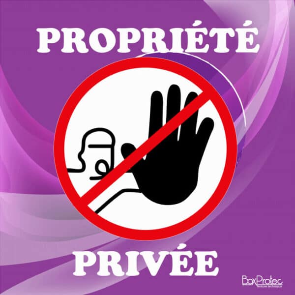 Panneau "Propriété privée" - violet