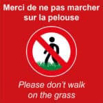 Panneau “Merci de ne pas marcher sur la pelouse” - rouge